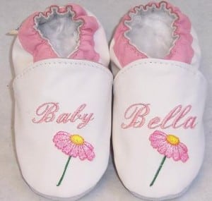 Soft Soul Baby Shoes - softsoul personalized leather baby shoes name and flower
