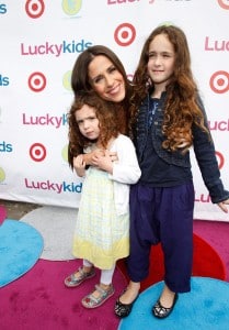 Soleil Moon Frye with daughters Jagger(L) and Poet(R)