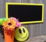 Sunday Treasures - YELLOW CHALKBOARD in wood Frame