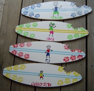 Sunday Treasures - YOUR KIDS PAINTED ON AN 18 inch SURFBOARD