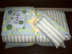 Toddler Swaddler - Monogrammed Blanket, Pillow and Door Pillow Set