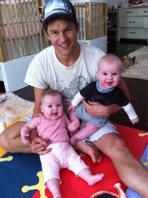 David Burtka with Gideon and Harper Harris