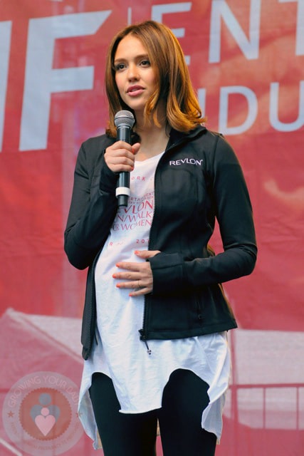 A pregnant Jessica Alba at Revlon Walk in NYC