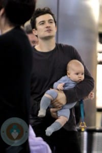 Orlando Bloom and son Flynn at LAX