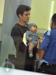 Orlando Bloom and son Flynn at LAX