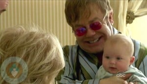 Barbara Walter with Elton John and his son Zachary Jackson Levon Furnish-John