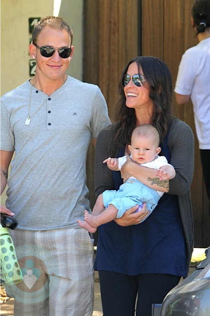Alanis Morissette with husband Mario Treadway and son Ever