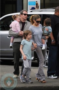 Sarah Jessica Parker and Matthew Broderick with son James and daughters Marion and Tabitha