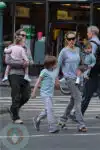 Sarah Jessica Parker and Matthew Broderick with son James and daughters Marion and Tabitha