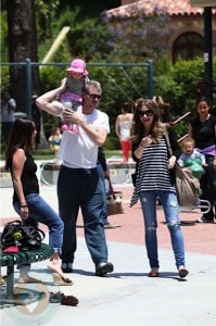 Eric Dane and Rebecca Gayheart with daughter Billie Coldwater park