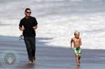 Gavin Rossdale with son Kingston at the Beach