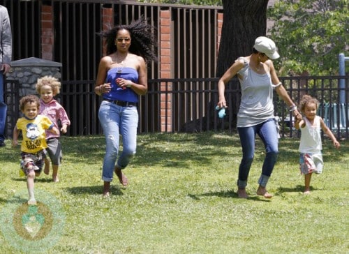 Halle Berry and daughter Nahla with Garcelle Beauvais and Jax and Jaid