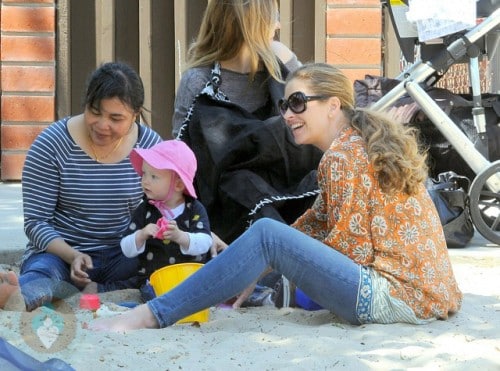 Rebecca Gayheart at the park with Billie