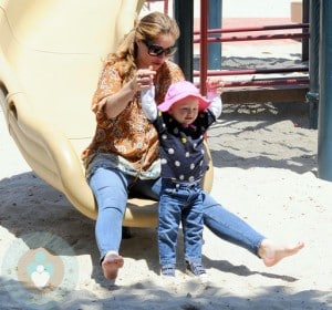 Rebecca Gayheart at the park with Billie