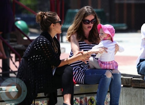 Jessica Alba and Rebecca Gayheart with daughter Billie Coldwater park