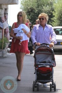 Rod Stewart with wife Penny Lancaster and son Aiden