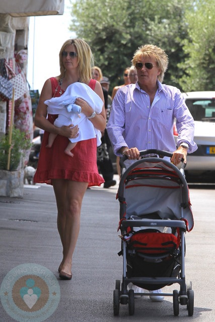 Rod Stewart with wife Penny Lancaster and son Aiden 