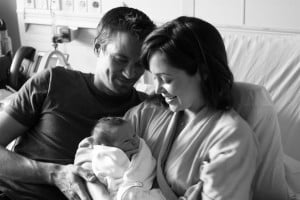 Jesse Warren and Autumn Reeser with Baby Finn