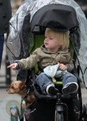 Samuel Schreiber with family dog Bob the Yorkshire Terrier