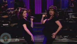 A Pregnant Maya Rudolph with Tina Fey on SNL