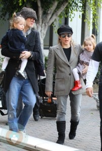 Michael Lockwood and Lisa Marie Presley their twins at LAX