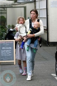 Jools Oliver with son Buddy and daughter Petal