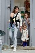 Jools Oliver with son Buddy and daughters Petal & Daisy