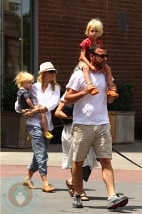 Naomi Watts with partner Liev Schreiber and sons Sasha and Sammy