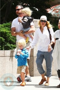 Naomi Watts with partner Liev Schreiber and sons Sasha and Sammy