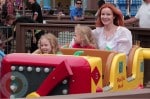 Marcia Cross with daughters Eden and Savannah at The Santa Monica Pier