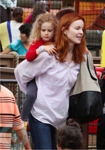 Marcia Cross with daughters Eden and Savannah at The Santa Monica Pier