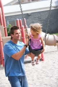 dad and daughter at the park