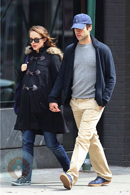 A pregnant Natalie Portman and boyfriend Benjamin Millepied