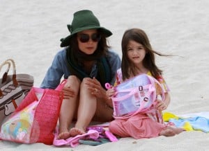 Katie Holmes and daughter Suri Cruise in Miami