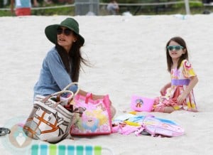 Katie Holmes and daughter Suri Cruise in Miami