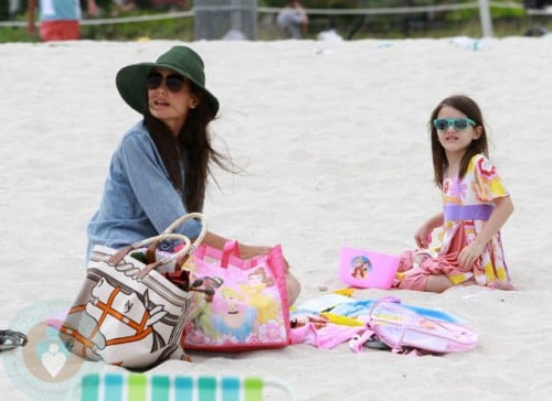Katie Holmes and daughter Suri Cruise in Miami