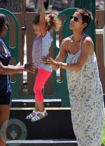 Halley Berry with daughter Nahla at the park