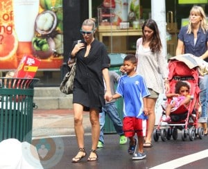 Heidi Klum with son Henry and daughter Lou in NYC