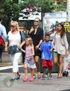 Heidi Klum with kids Henry and Leni in NYC