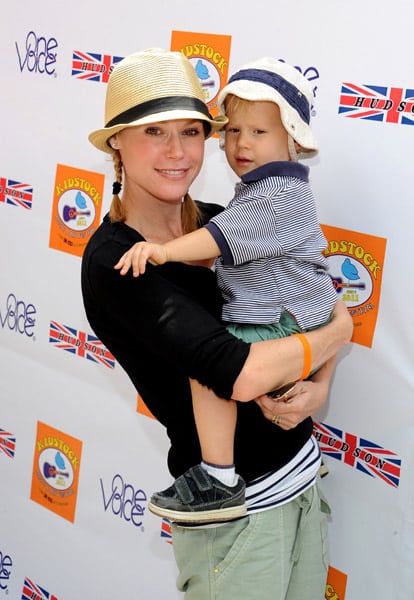 Julie Bowen attends Kidstock with her son
