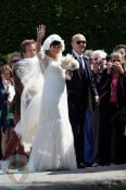 Lily Allen and her father on her wedding day