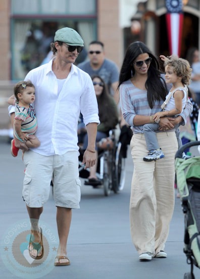 Matthew McConaughey and Camila Alves with kids Levi and Vida