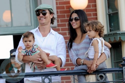 Matthew McConaughey and Camila Alves with kids Levi and Vida