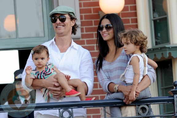 Matthew McConaughey and Camila Alves with kids Levi and Vida