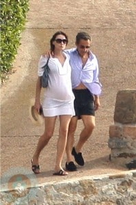Nicolas Sarkozy & a pregnant Carla Bruni-Sarkozy