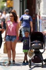 Alicia Keys with her son, Egypt and stepson, Kassem Dean Jr