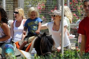 Gwen Stefani with son Zuma Rossdale at Underwood Farms in LA