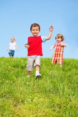 toddlers running