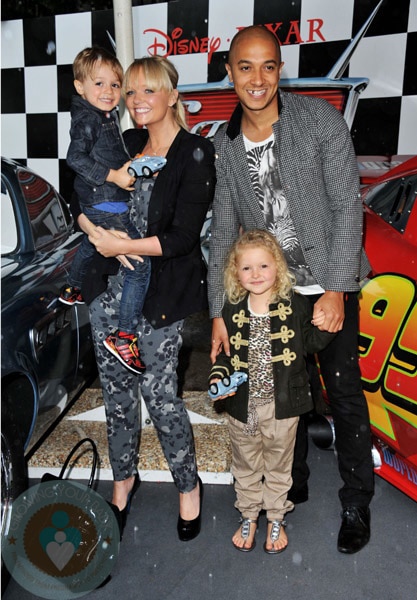 Emma Bunton with husband Jade and son Beau at Cars2 premiere