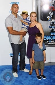 Melissa Joan Hart with her husband Mark and son Bradon and Mason Wilkerson